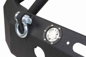 Jeep Wrangler Unlimited Front Winch Bumper - Fishbone Offroad - Full Width with LEDs - Black textured powder coat - `07-`18